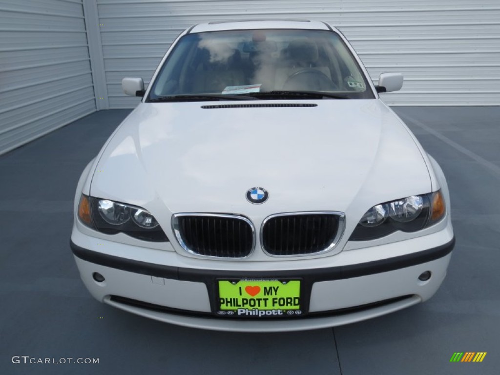2004 3 Series 325i Sedan - Alpine White / Sand photo #7