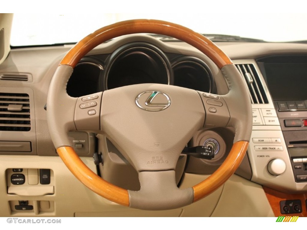 2009 Lexus RX 350 AWD Parchment Steering Wheel Photo #69454564