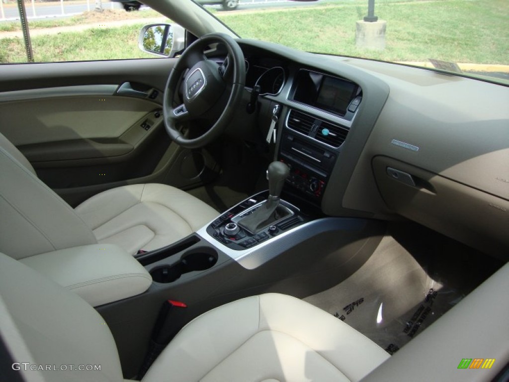 2010 Audi A5 2.0T quattro Coupe Linen Beige Dashboard Photo #69455848