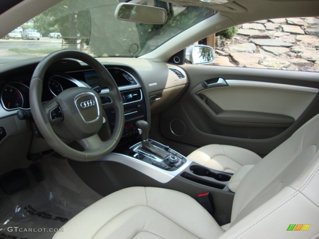 Linen Beige Interior 2010 Audi A5 2.0T quattro Coupe Photo #69455908