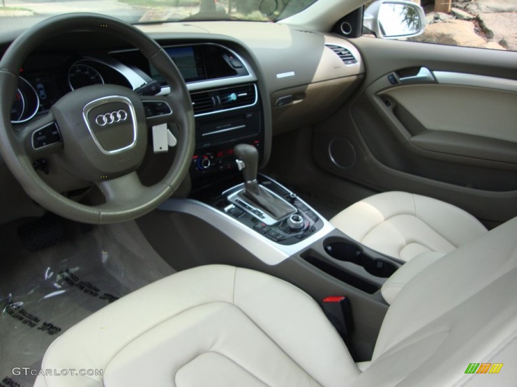 Linen Beige Interior 2010 Audi A5 2.0T quattro Coupe Photo #69455914