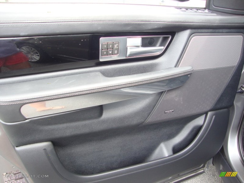 2010 Land Rover Range Rover Sport HSE Ebony-Lunar Alcantara/Ivory Stitching Door Panel Photo #69456502