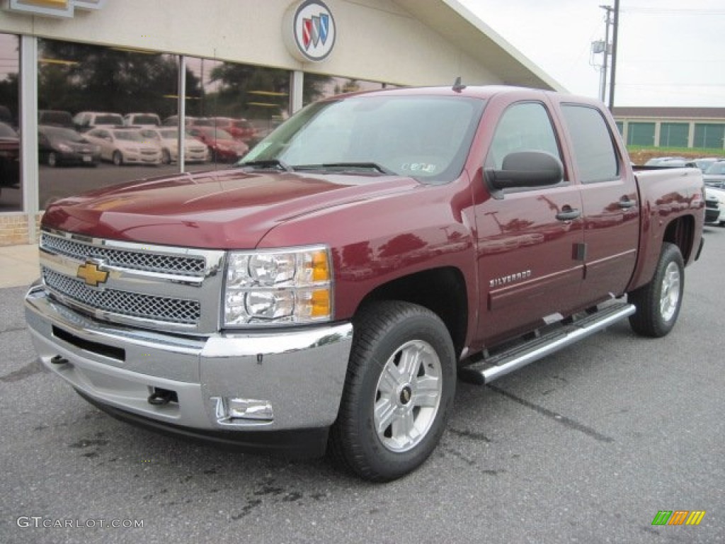 2013 Silverado 1500 LT Crew Cab 4x4 - Deep Ruby Metallic / Light Cashmere/Dark Cashmere photo #2