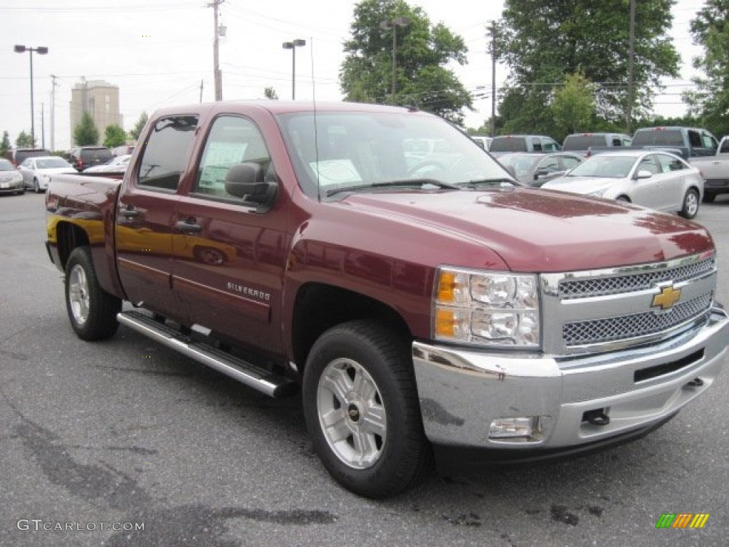 2013 Silverado 1500 LT Crew Cab 4x4 - Deep Ruby Metallic / Light Cashmere/Dark Cashmere photo #3