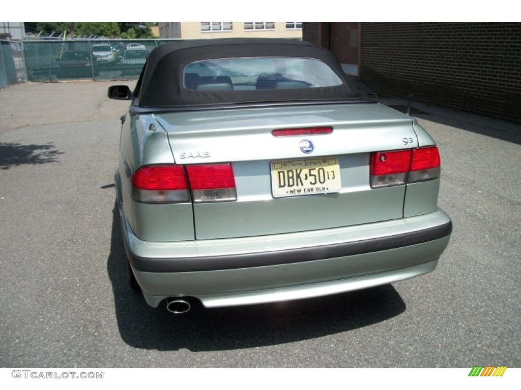 2002 9-3 SE Convertible - Sun Green Metallic / Charcoal Gray photo #2