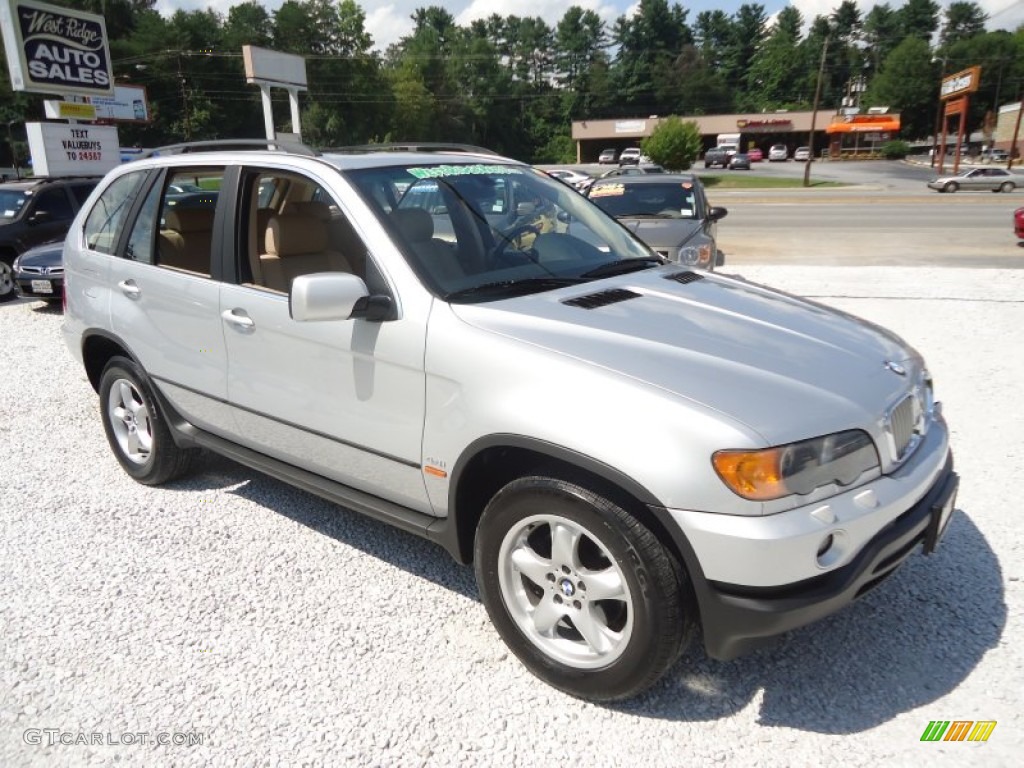 2002 X5 4.4i - Titanium Silver Metallic / Beige photo #1