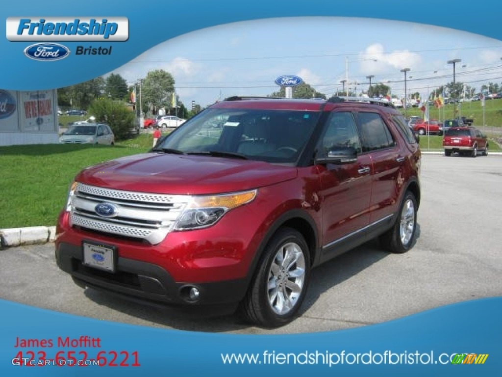 2013 Explorer XLT 4WD - Ruby Red Metallic / Medium Light Stone photo #2