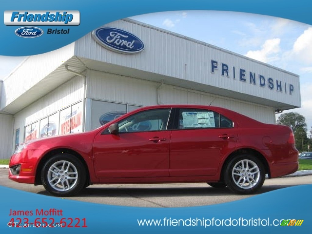 2012 Fusion S - Red Candy Metallic / Medium Light Stone photo #1