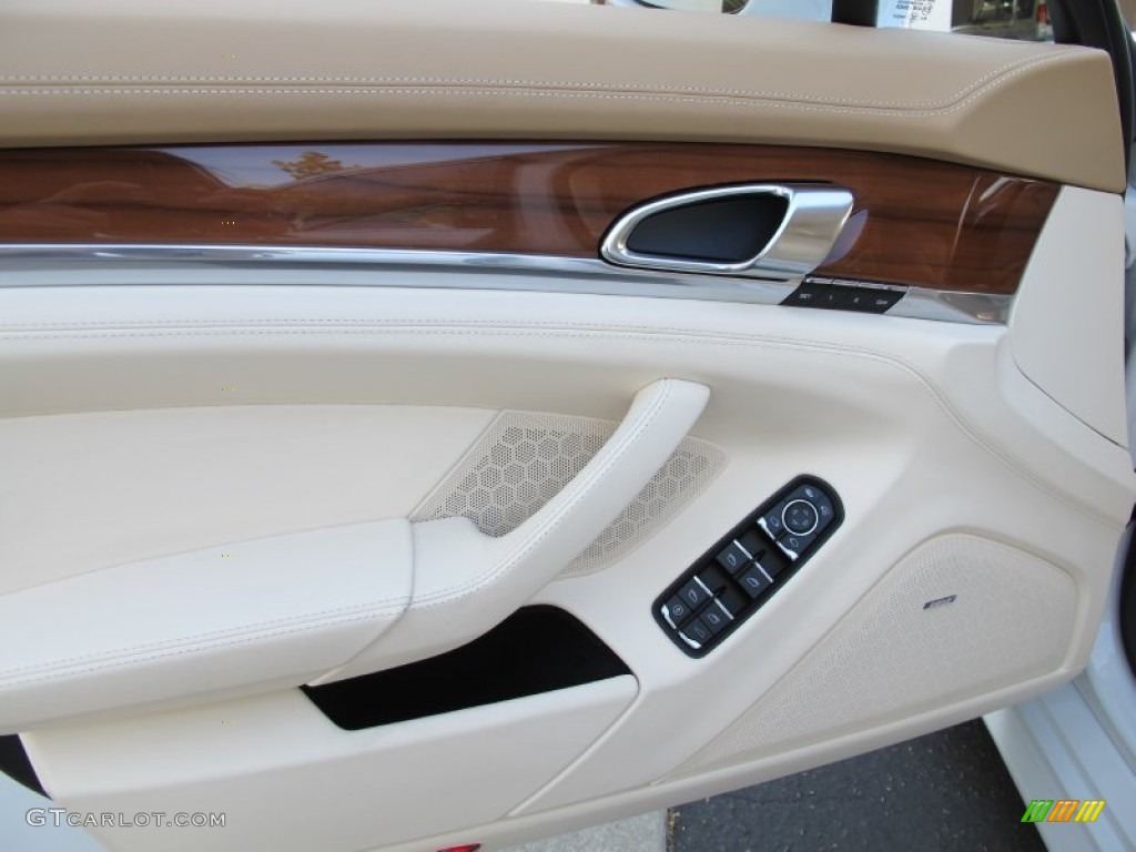 2012 Porsche Panamera S Luxor Beige/Cream Door Panel Photo #69475975