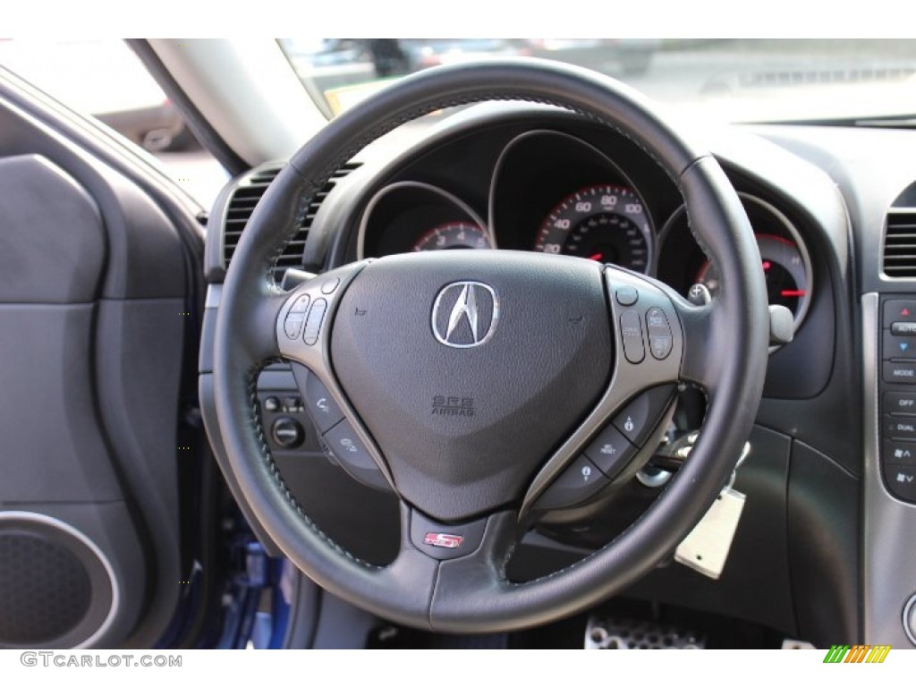 2007 Acura TL 3.5 Type-S Taupe/Ebony Steering Wheel Photo #69480862