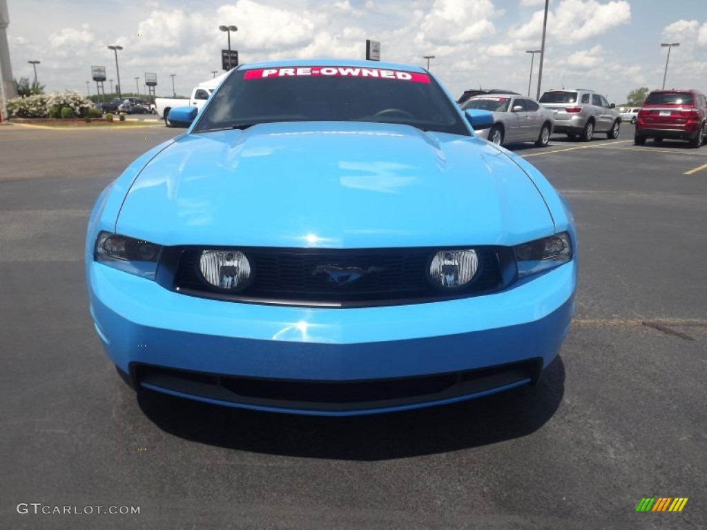 2010 Mustang GT Premium Coupe - Grabber Blue / Charcoal Black/Grabber Blue photo #2