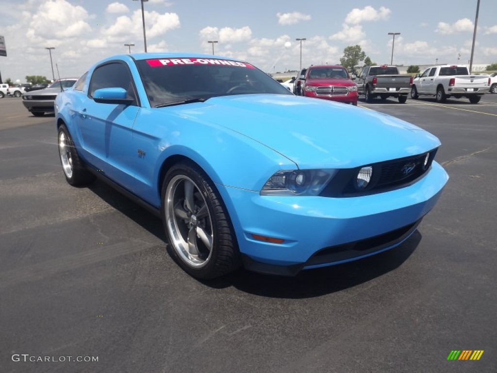 Grabber Blue 2010 Ford Mustang GT Premium Coupe Exterior Photo #69481546