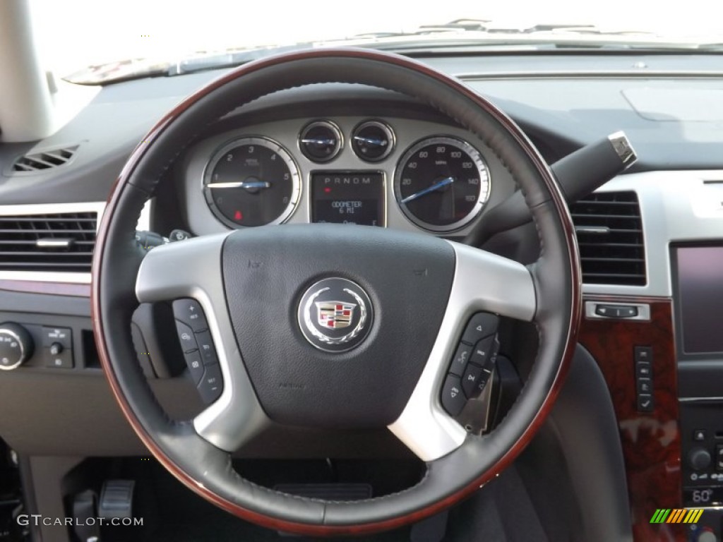 2013 Cadillac Escalade ESV Luxury Ebony Steering Wheel Photo #69483136