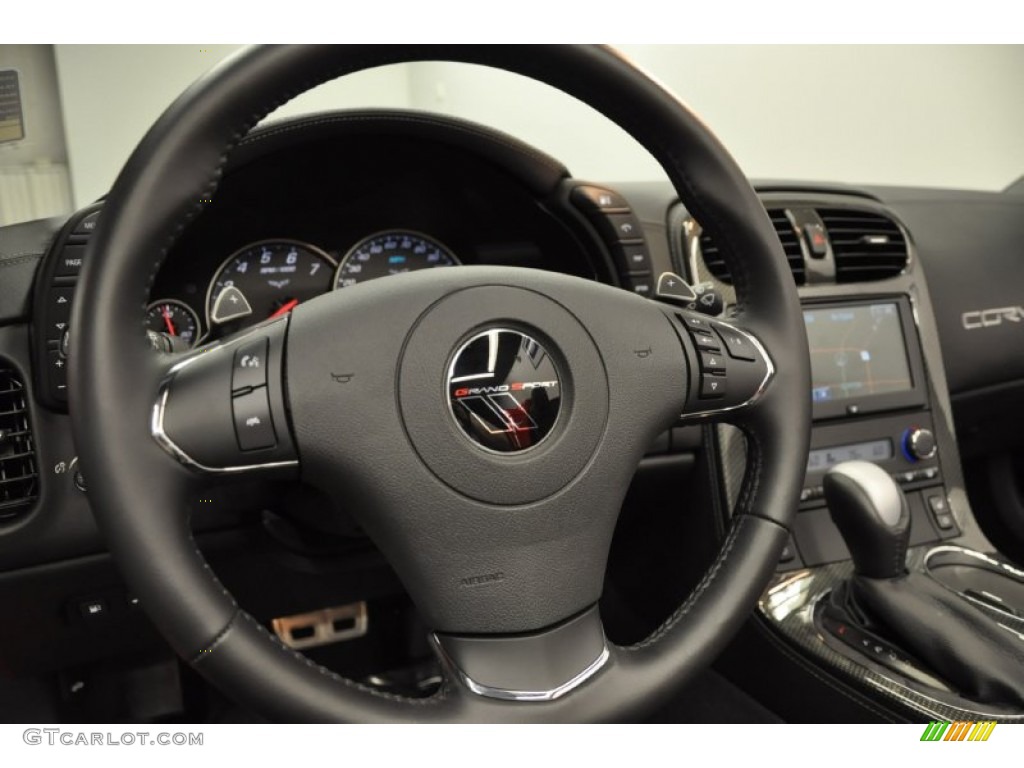 2012 Chevrolet Corvette Grand Sport Convertible Ebony Steering Wheel Photo #69483781