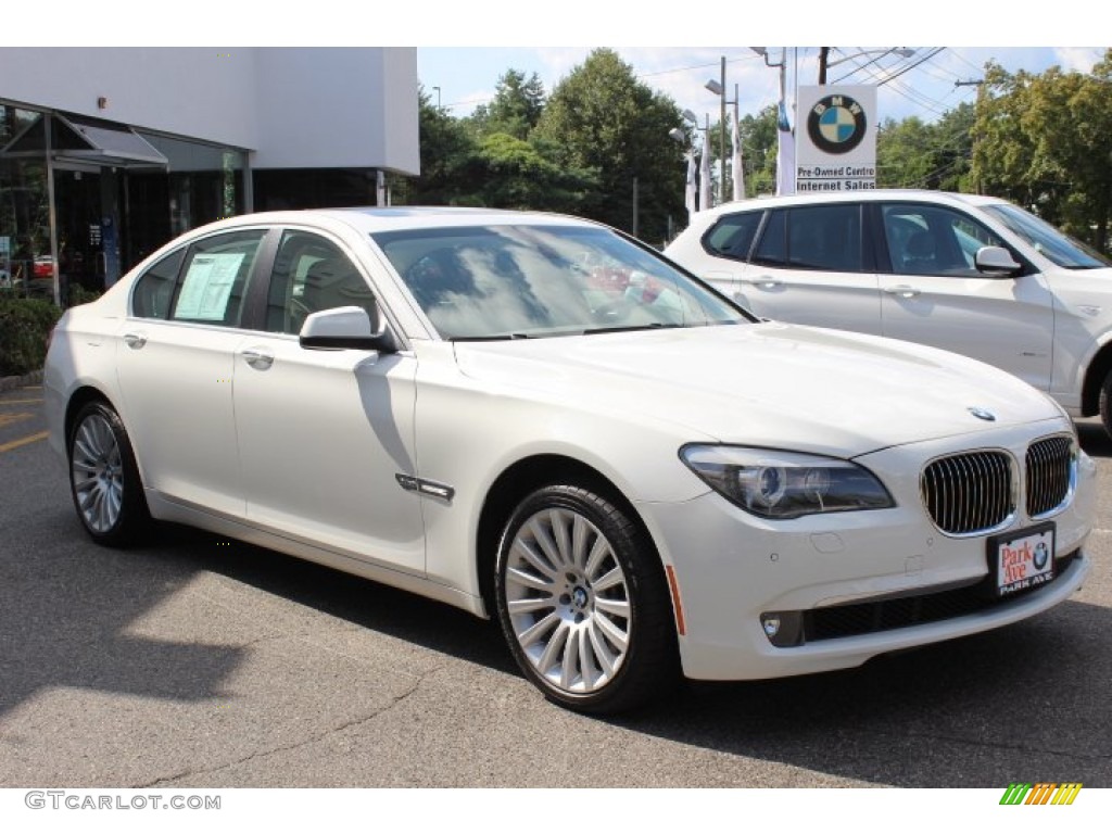 2012 7 Series 750i xDrive Sedan - Mineral White Metallic / Oyster photo #3