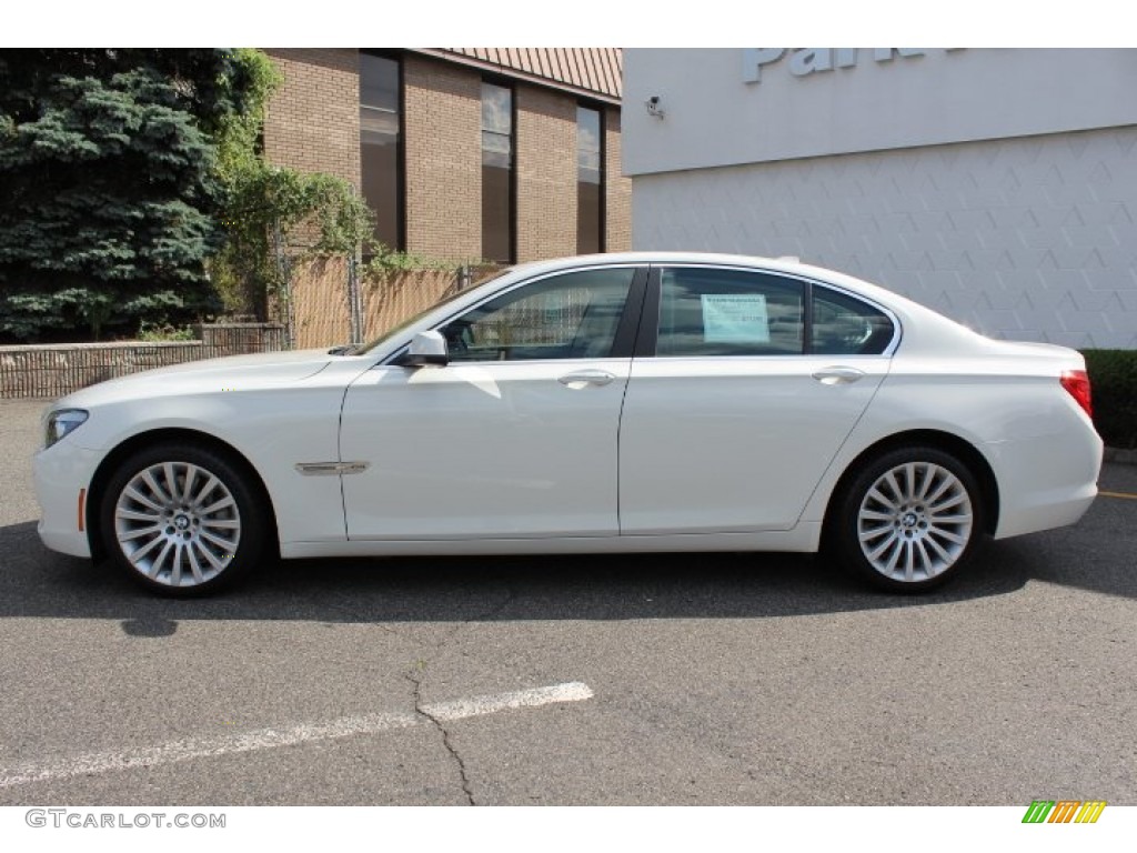 2012 7 Series 750i xDrive Sedan - Mineral White Metallic / Oyster photo #8