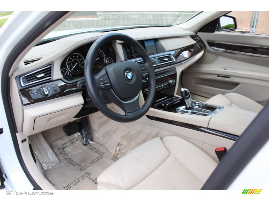 2012 7 Series 750i xDrive Sedan - Mineral White Metallic / Oyster photo #10