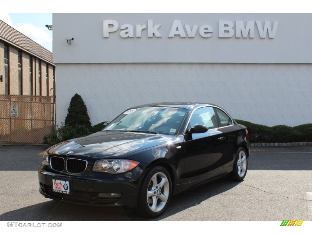 2009 1 Series 128i Coupe - Jet Black / Black photo #1