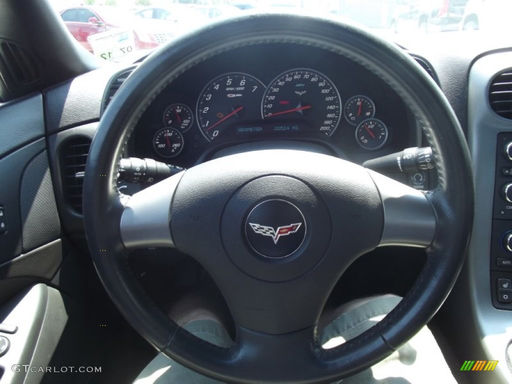 2007 Chevrolet Corvette Z06 Ebony Steering Wheel Photo #69485489