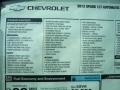 2013 Chevrolet Spark LT Window Sticker