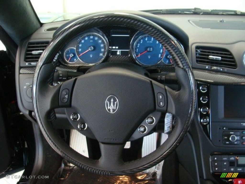 2012 Maserati GranTurismo MC Coupe Nero Steering Wheel Photo #69490000