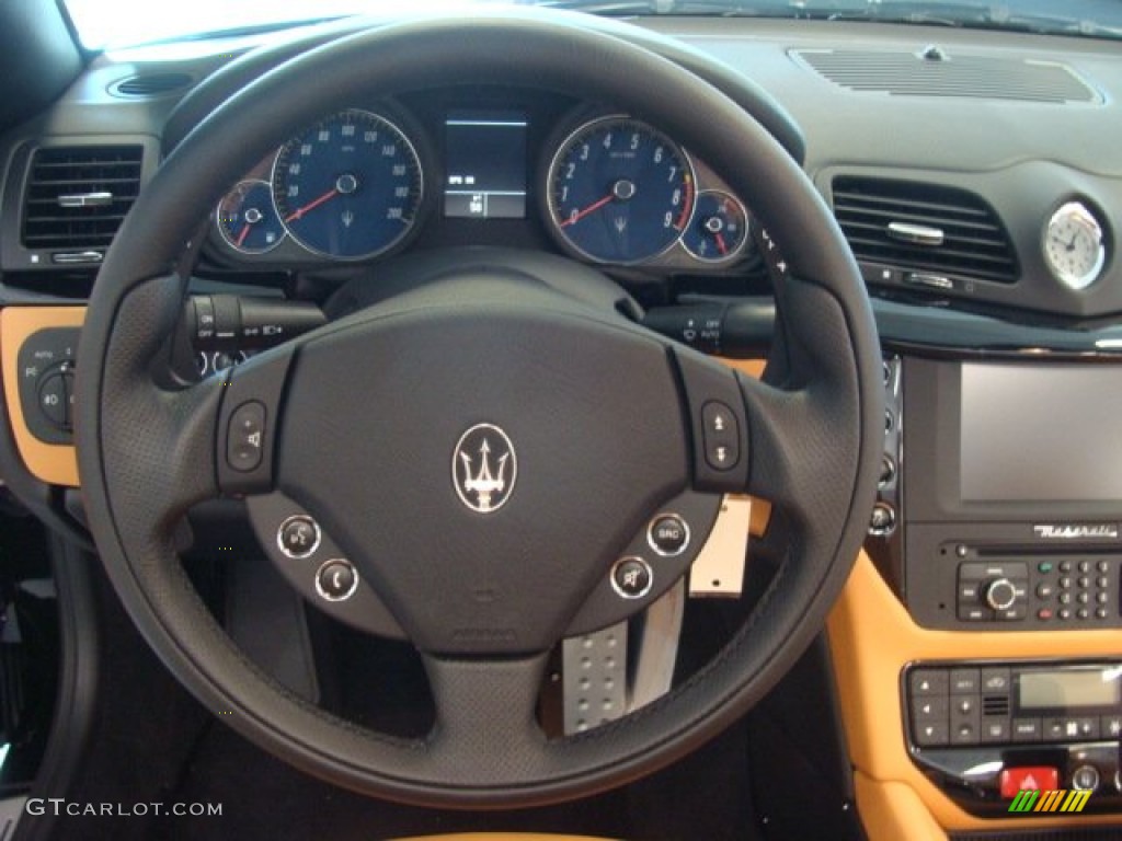 2012 Maserati GranTurismo Convertible GranCabrio Cuoio Steering Wheel Photo #69490330