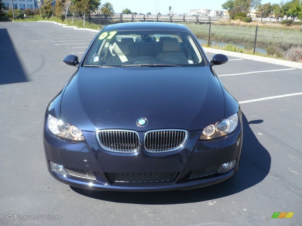 2007 3 Series 335i Coupe - Monaco Blue Metallic / Cream Beige photo #2