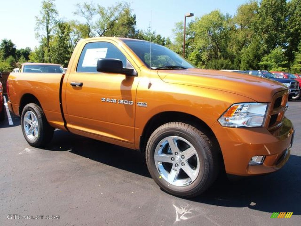 Tequila Sunrise Pearl 2012 Dodge Ram 1500 Express Regular Cab 4x4 Exterior Photo #69493102