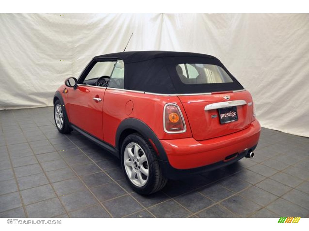 2009 Cooper Convertible - Chili Red / Black/Rooster Red photo #8