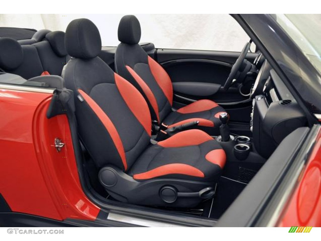 2009 Cooper Convertible - Chili Red / Black/Rooster Red photo #28