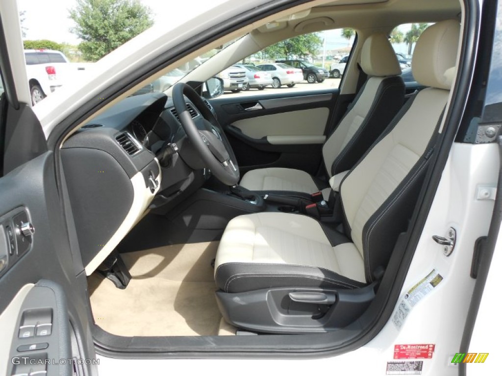 2 Tone Cornsilk/Black Interior 2012 Volkswagen Jetta SEL Sedan Photo #69494818