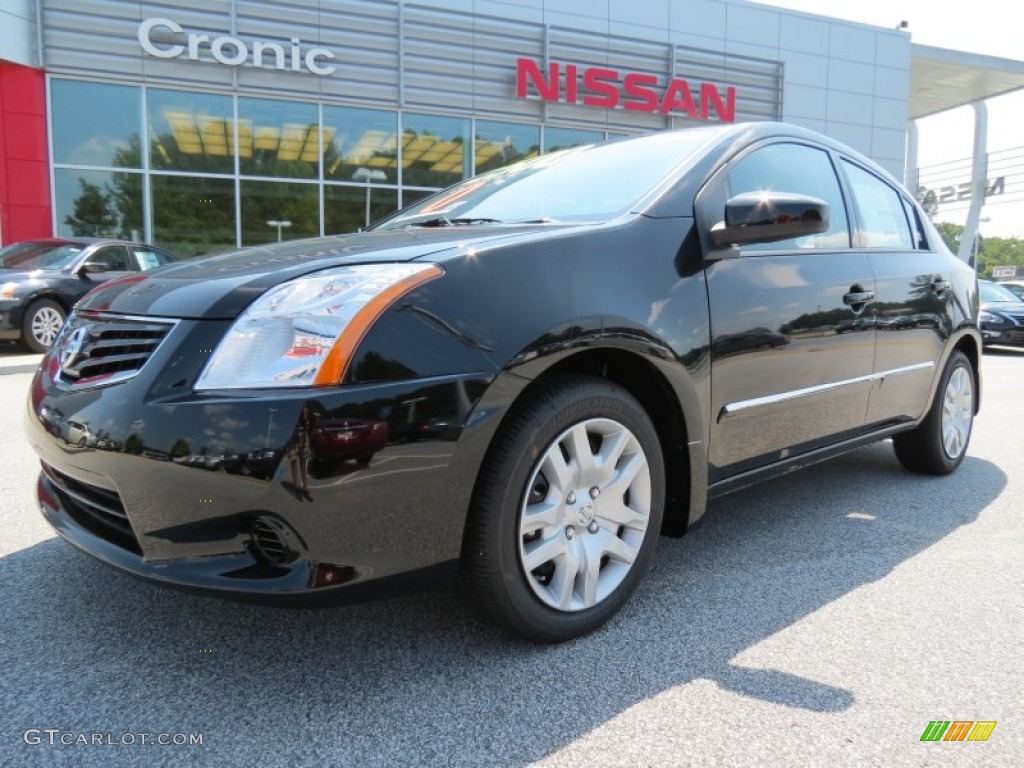 2012 Sentra 2.0 S - Super Black / Charcoal photo #1