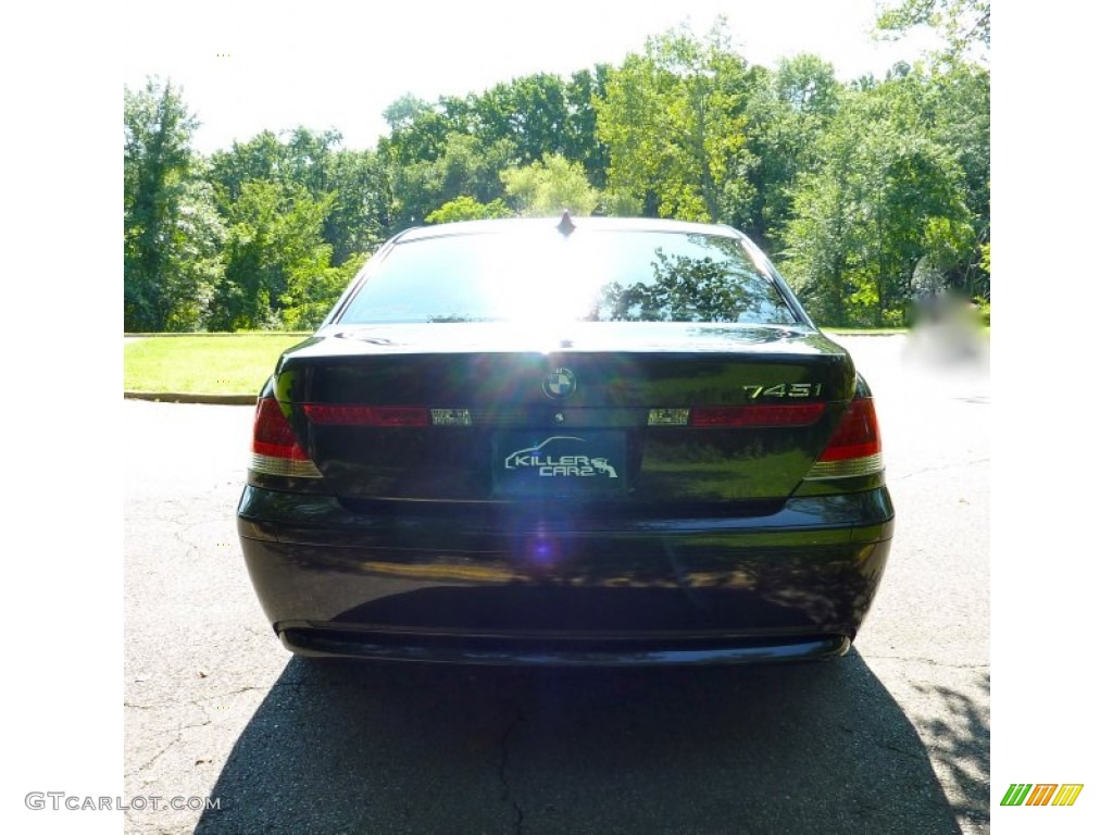 2004 7 Series 745i Sedan - Black Sapphire Metallic / Black/Black photo #6