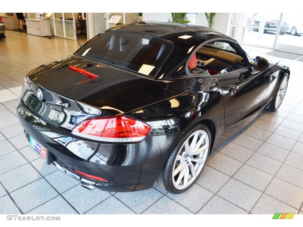2010 Z4 sDrive35i Roadster - Jet Black / Coral Red photo #3