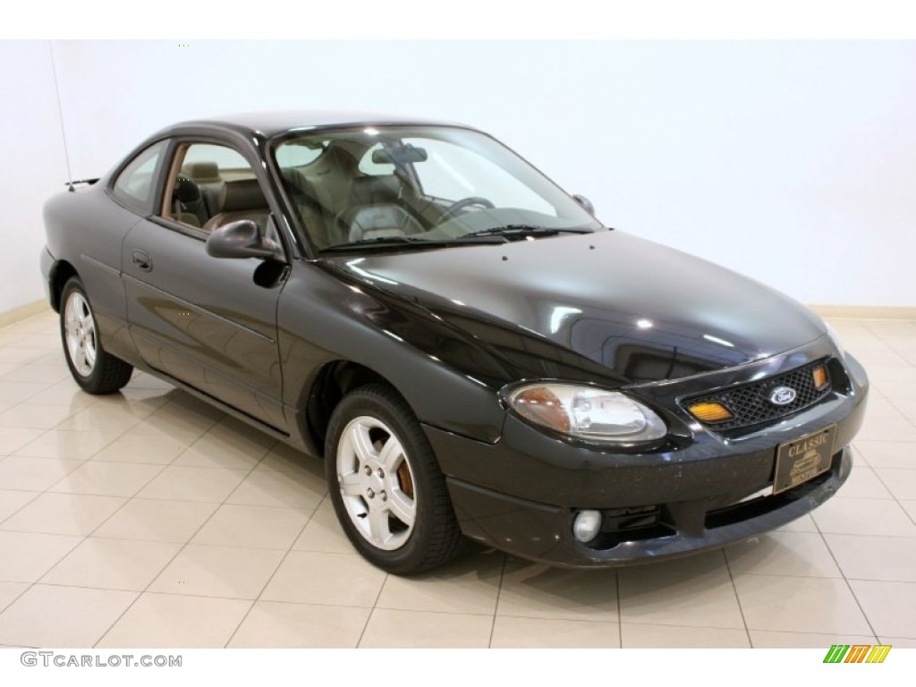 2003 Escort ZX2 Coupe - Black / Medium Prairie Tan photo #1