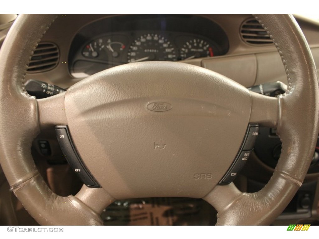 2003 Ford Escort ZX2 Coupe Medium Prairie Tan Steering Wheel Photo #69512727