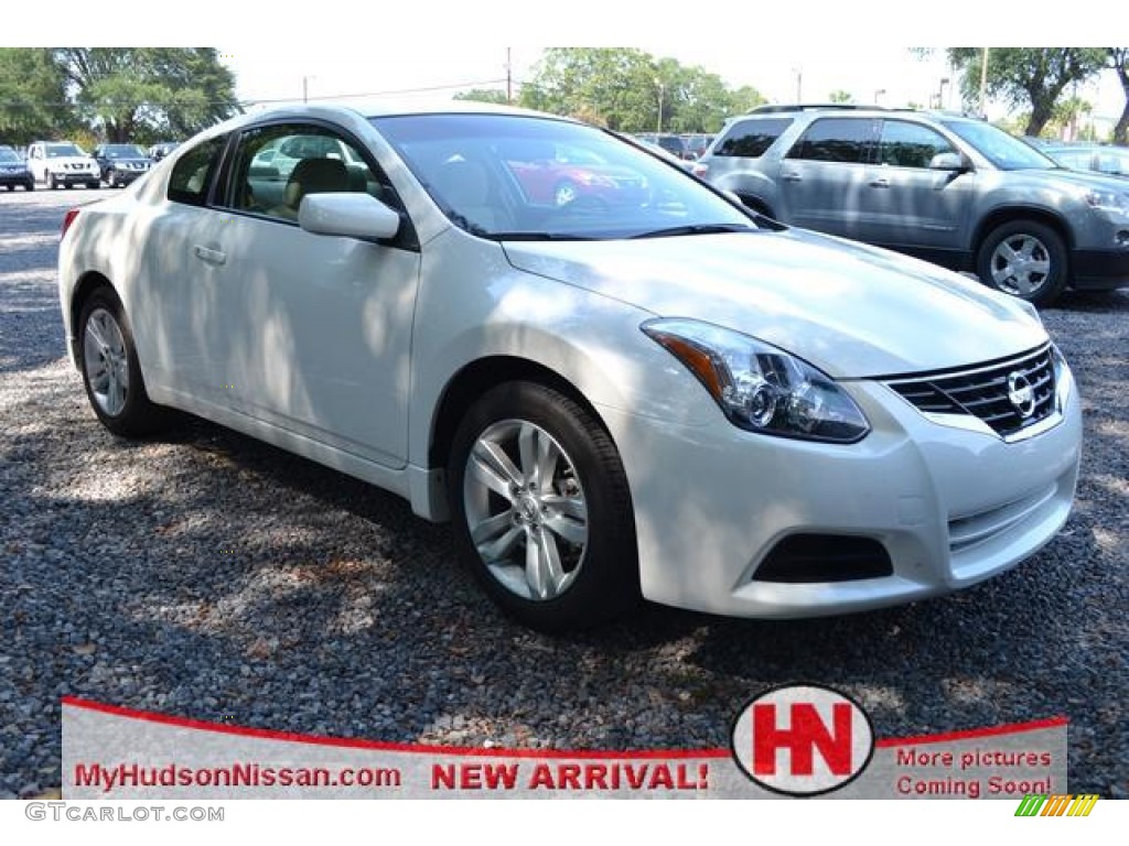 2011 Altima 2.5 S Coupe - Winter Frost White / Blond photo #1