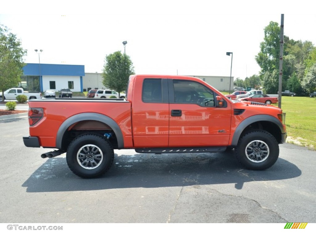 2011 F150 SVT Raptor SuperCab 4x4 - Molten Orange Tri Coat / Raptor Black photo #4