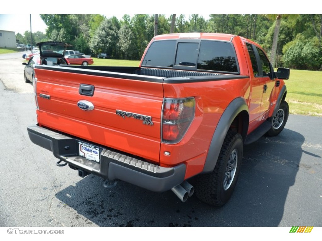 2011 F150 SVT Raptor SuperCab 4x4 - Molten Orange Tri Coat / Raptor Black photo #5