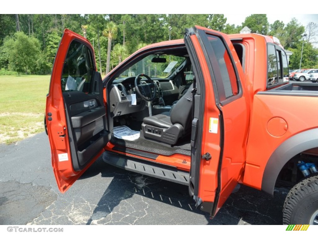 2011 F150 SVT Raptor SuperCab 4x4 - Molten Orange Tri Coat / Raptor Black photo #11