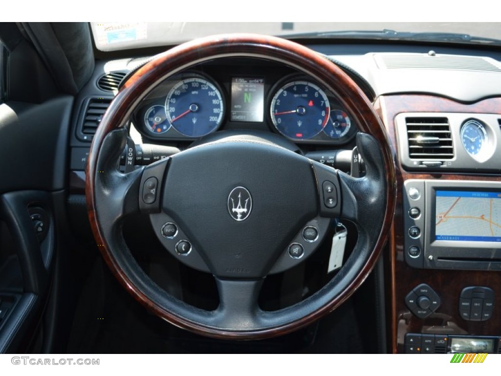 2005 Maserati Quattroporte Standard Quattroporte Model Nero Steering Wheel Photo #69522091