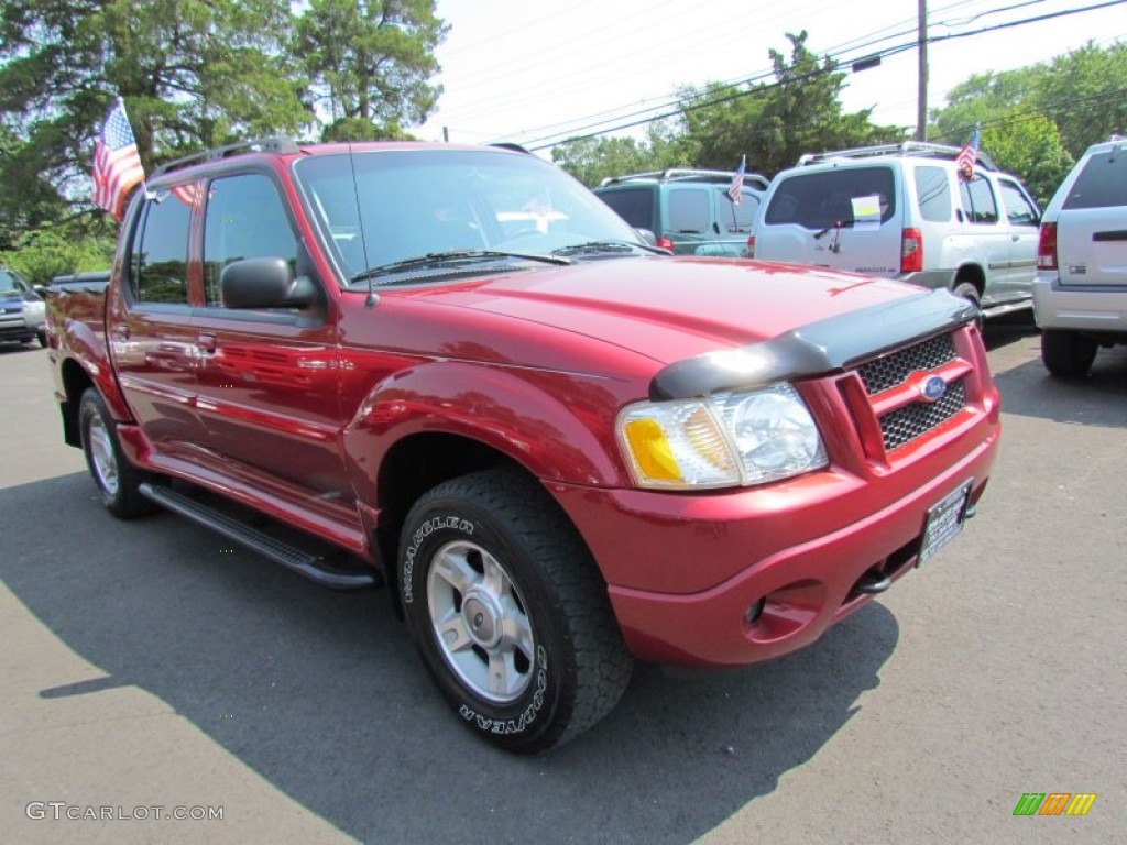 2004 Explorer Sport Trac XLT 4x4 - Red Fire Metallic / Medium Dark Flint/Dark Flint photo #3