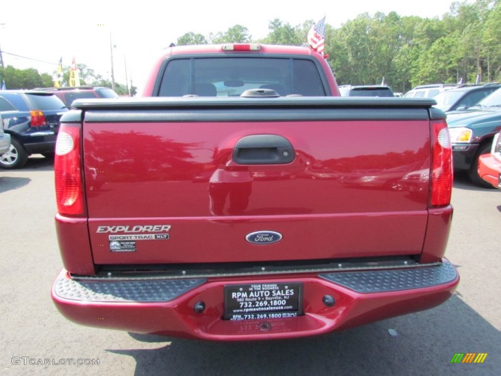 2004 Explorer Sport Trac XLT 4x4 - Red Fire Metallic / Medium Dark Flint/Dark Flint photo #8