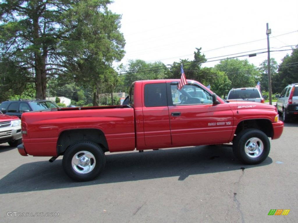 1999 Ram 1500 Sport Extended Cab 4x4 - Flame Red / Mist Gray photo #5