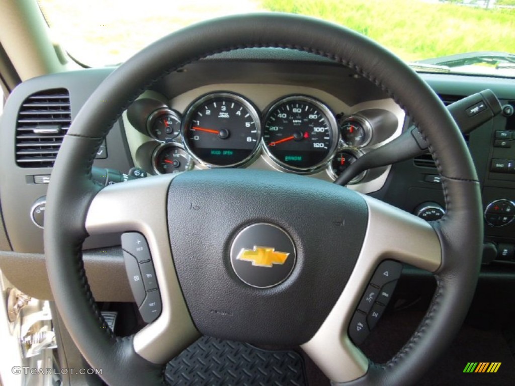 2013 Chevrolet Silverado 1500 LT Extended Cab 4x4 Ebony Steering Wheel Photo #69529915