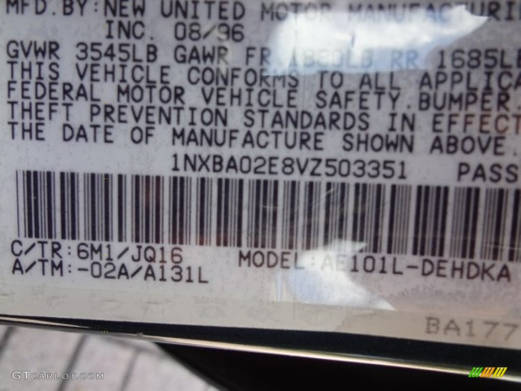 1997 Corolla  - Dark Emerald Pearl Green Metallic / Gray photo #10