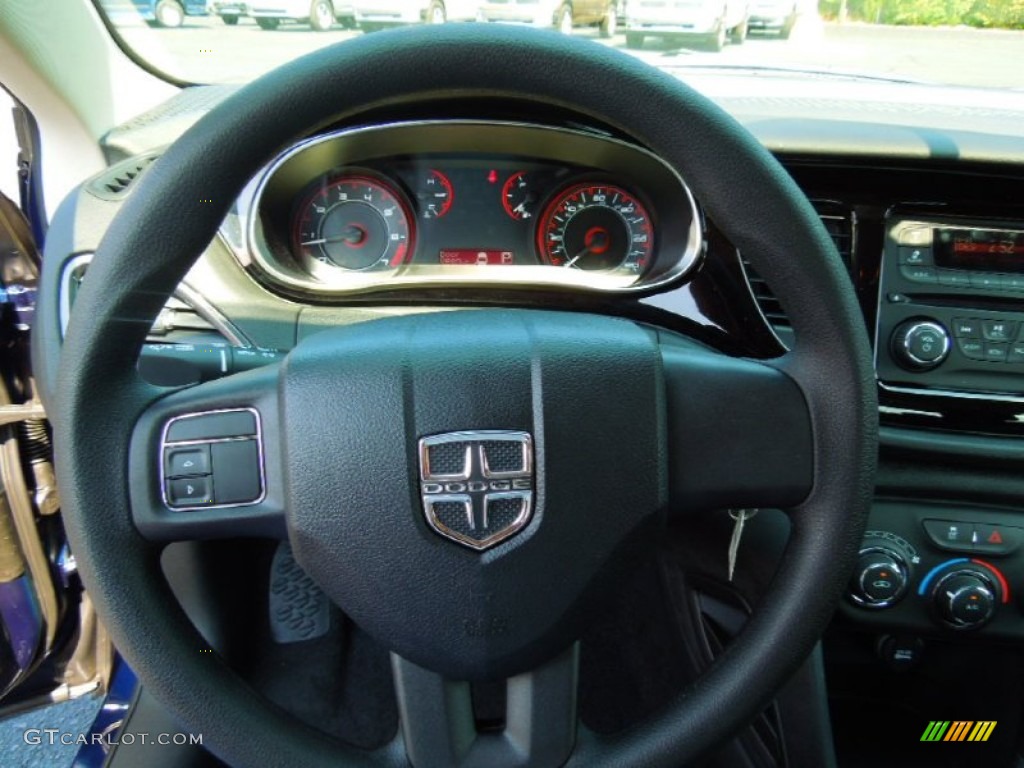 2013 Dodge Dart SE Black Steering Wheel Photo #69534390