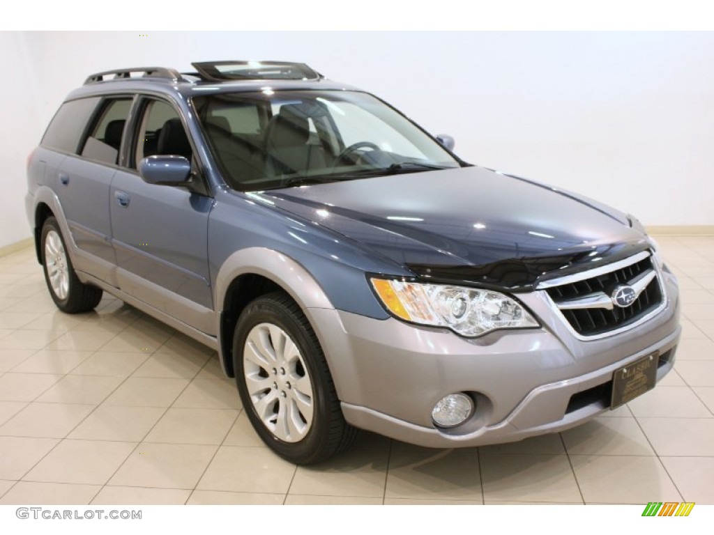 2009 Outback 2.5i Limited Wagon - Newport Blue Pearl / Off Black photo #1