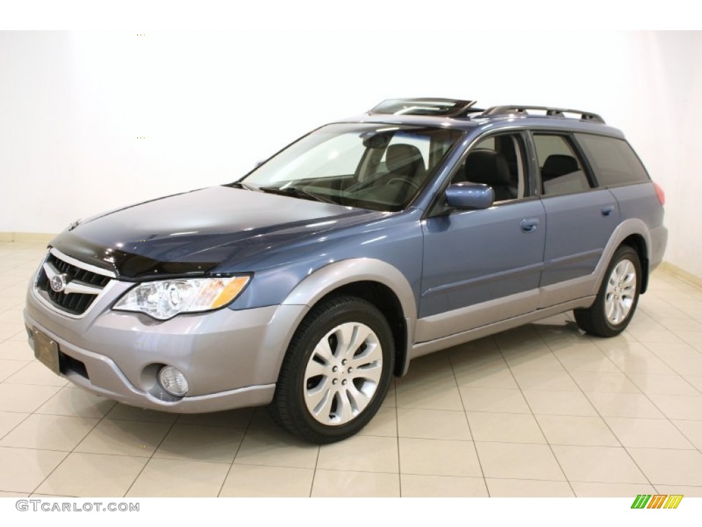 2009 Outback 2.5i Limited Wagon - Newport Blue Pearl / Off Black photo #3