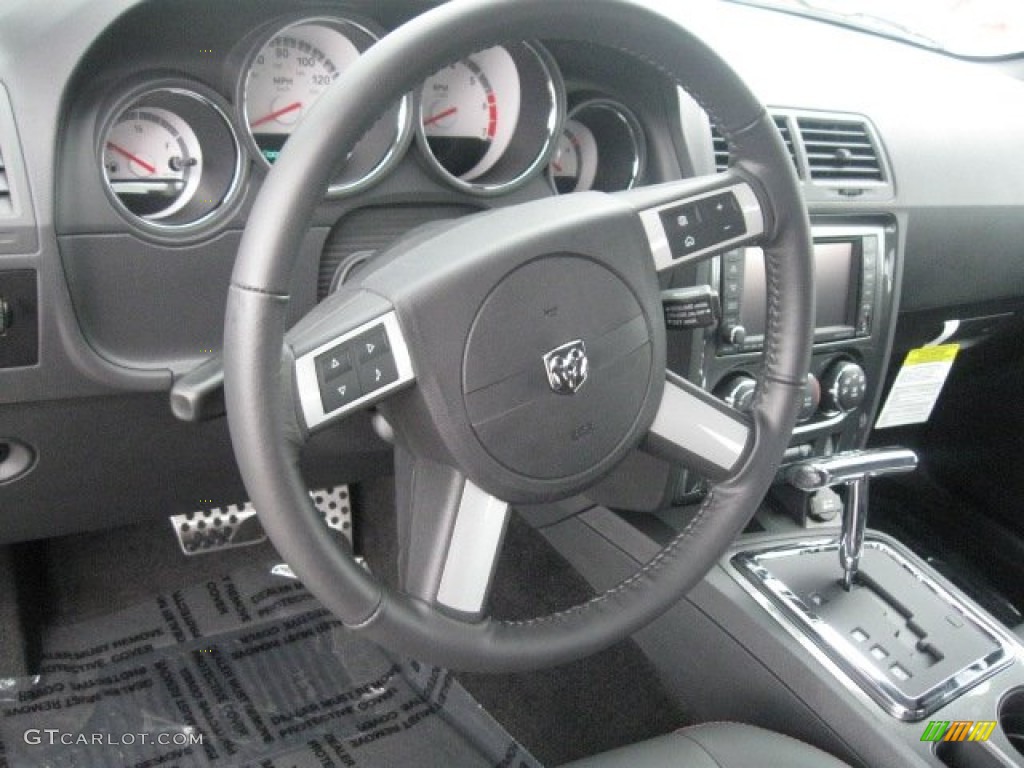 2010 Dodge Challenger R/T Classic Furious Fuchsia Edition Dark Slate Gray Steering Wheel Photo #69538718